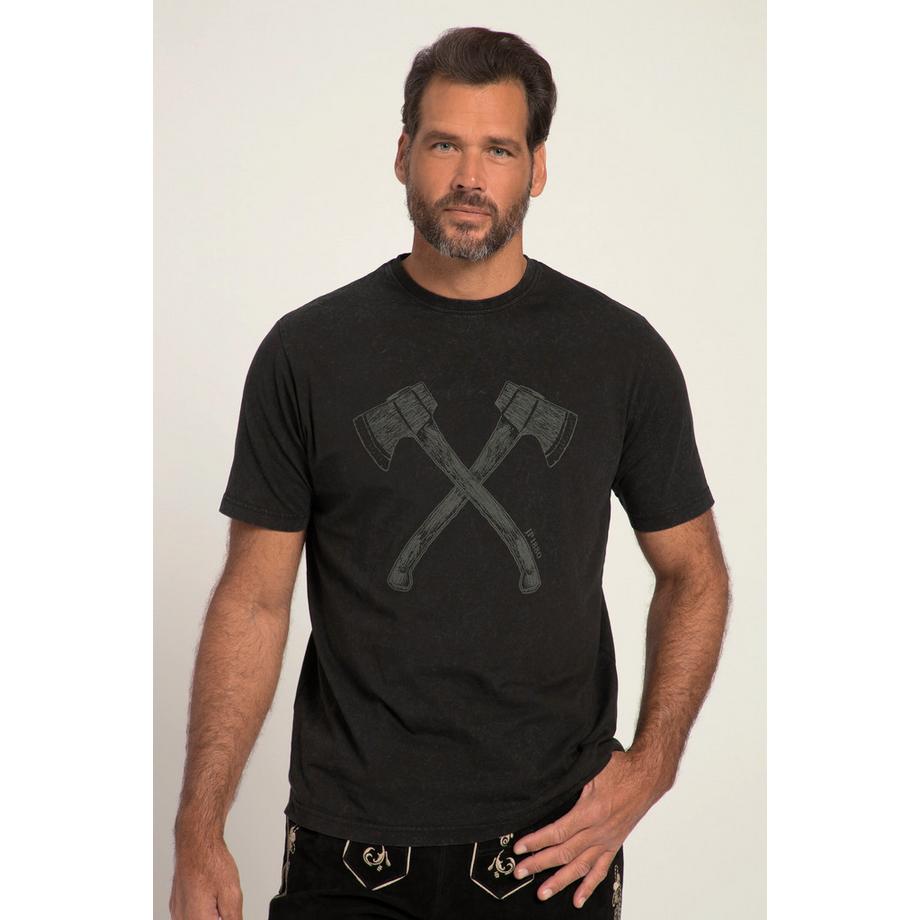 JP1880 Tracht Halbarm T-Shirt Doppelaxt Print Vintage Look  