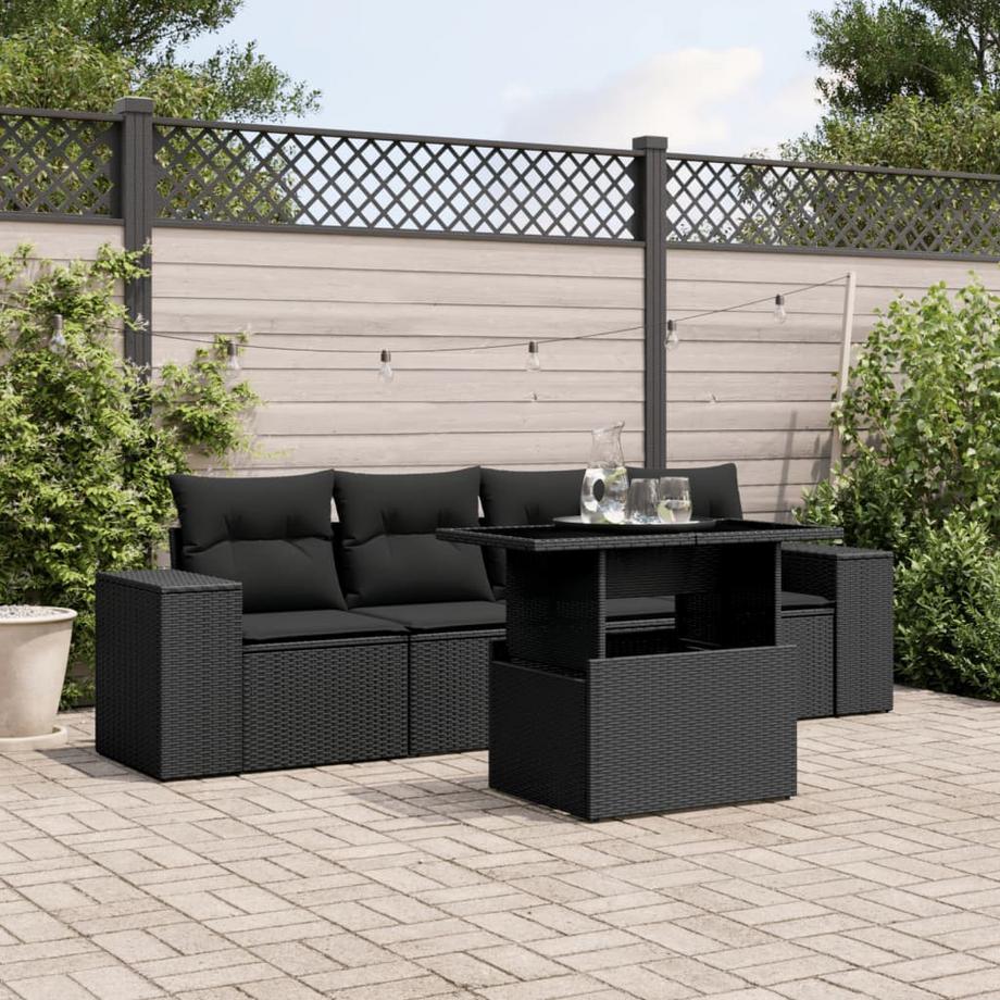 VidaXL set divano da giardino Polirattan  