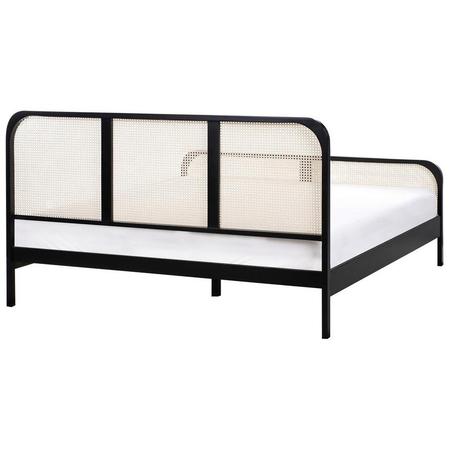 Beliani Lit avec sommier en Bois de pin Rustique GONFARON  