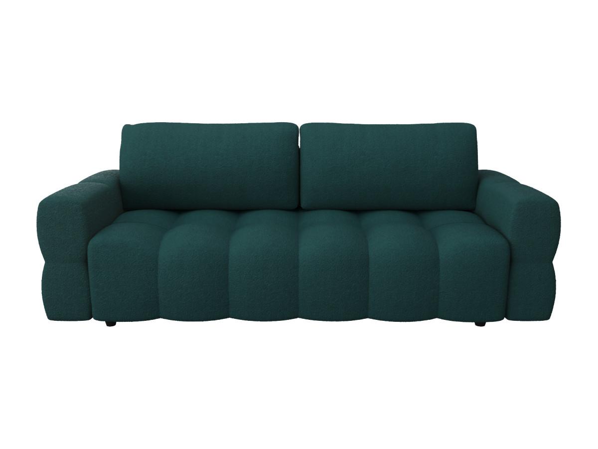 Vente-unique Sofa 3-Sitzer mit Schlaffunktion - Bouclé-Stoff - Blau - ISSORO  