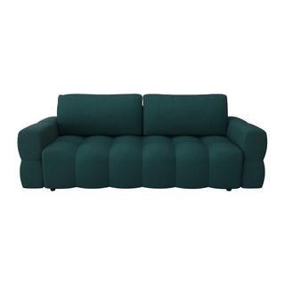 Vente-unique Sofa 3-Sitzer mit Schlaffunktion - Bouclé-Stoff - Blau - ISSORO  