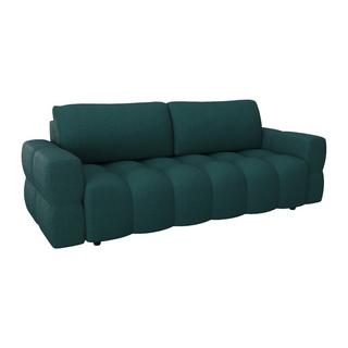 Vente-unique Sofa 3-Sitzer mit Schlaffunktion - Bouclé-Stoff - Blau - ISSORO  