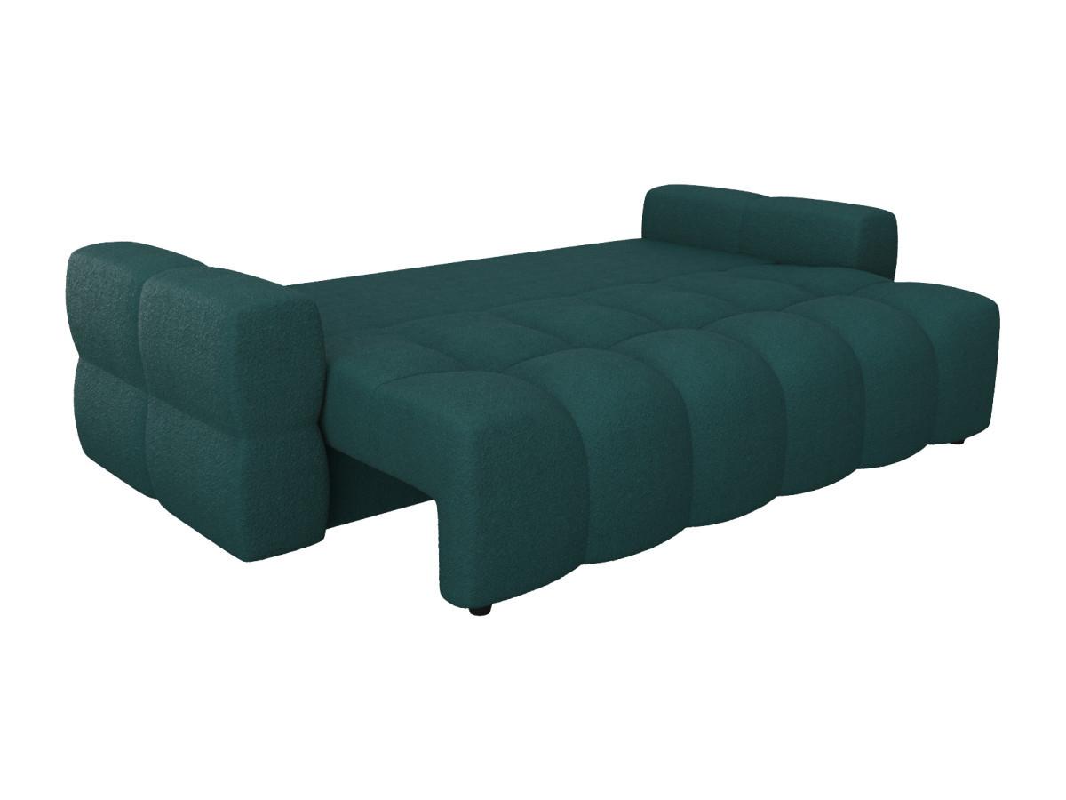 Vente-unique Sofa 3-Sitzer mit Schlaffunktion - Bouclé-Stoff - Blau - ISSORO  