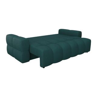 Vente-unique Sofa 3-Sitzer mit Schlaffunktion - Bouclé-Stoff - Blau - ISSORO  