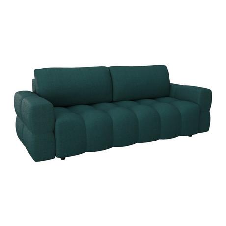 Vente-unique Sofa 3-Sitzer mit Schlaffunktion - Bouclé-Stoff - Blau - ISSORO  