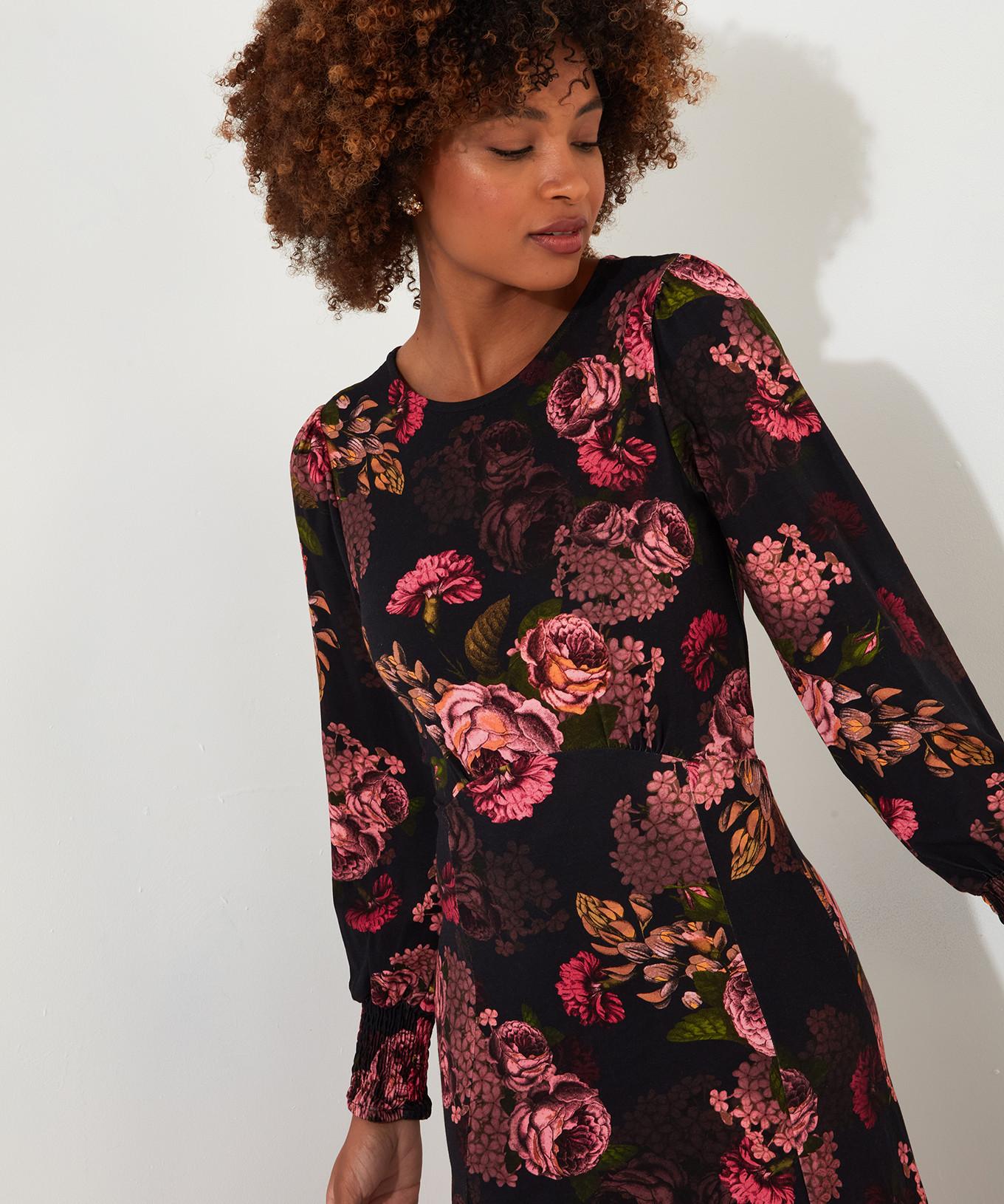 Joe Browns  PETITE Robe Jersey Luxe Florale Sombre 