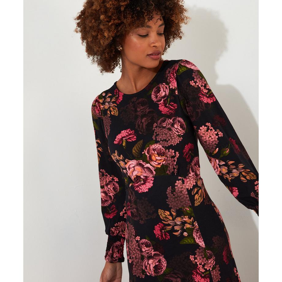 Joe Browns Petite Abito Jersey Lusso Floreale Scuro  