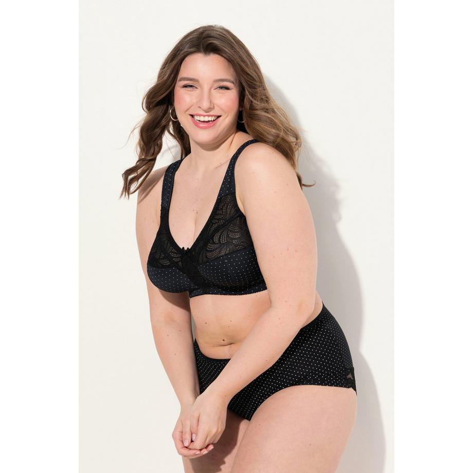 Ulla Popken Soutien-gorge de maintien Pois Dentelle sans Armatures Bonnets C-F  