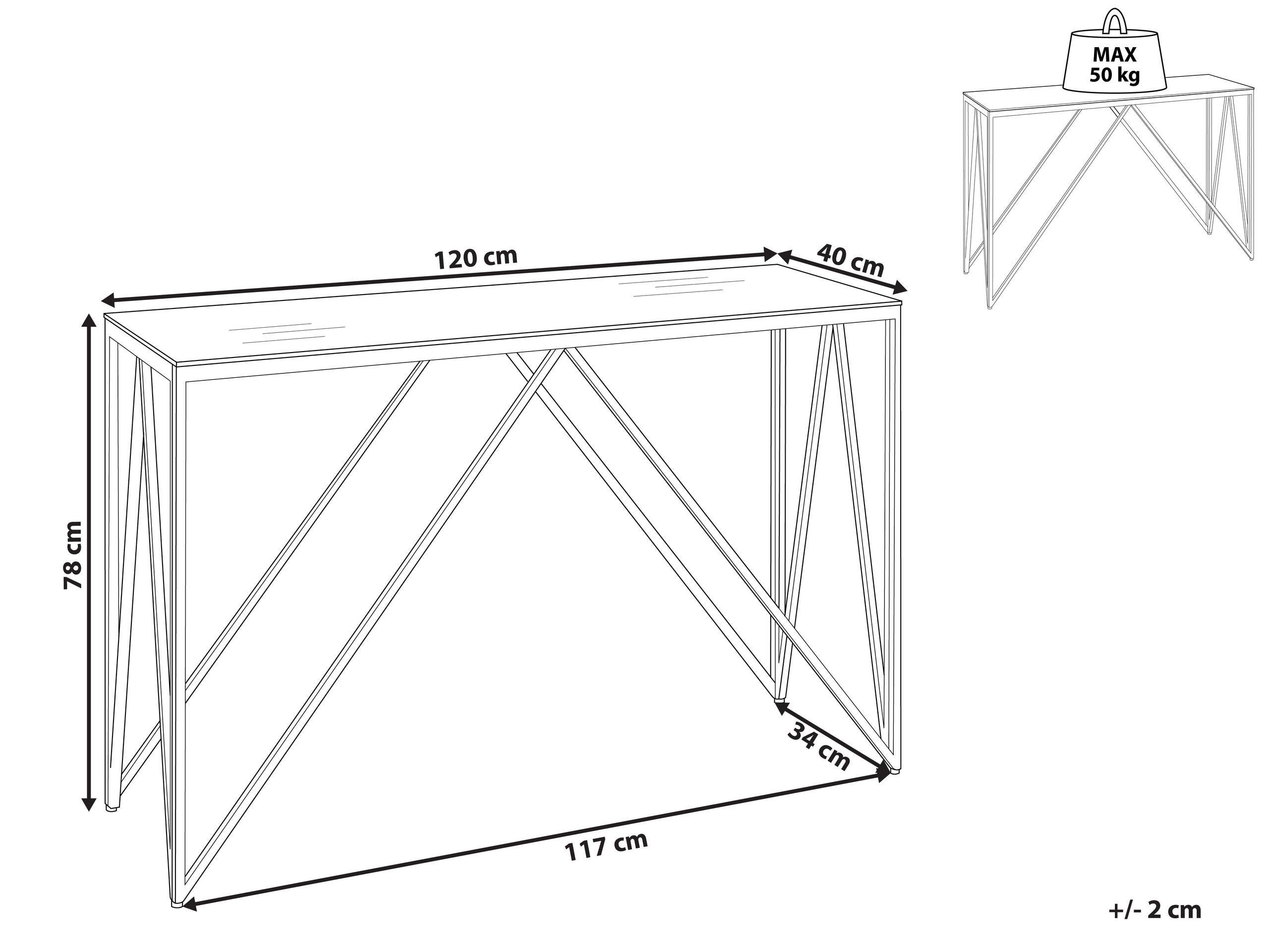 Beliani Console en Verre de sécurité Moderne WESO  