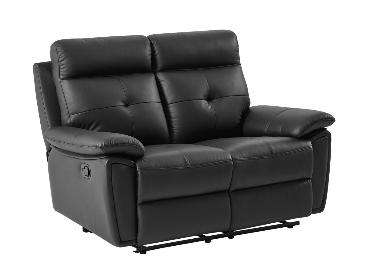 Vente-unique Relaxsofa 2-Sitzer - Leder - Schwarz - VINETA  