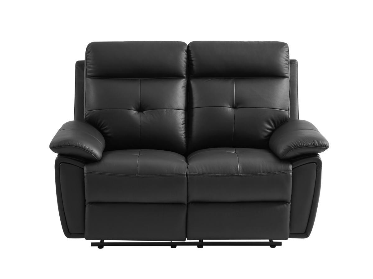 Vente-unique Relaxsofa 2-Sitzer - Leder - Schwarz - VINETA  