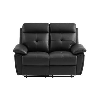 Vente-unique Relaxsofa 2-Sitzer - Leder - Schwarz - VINETA  