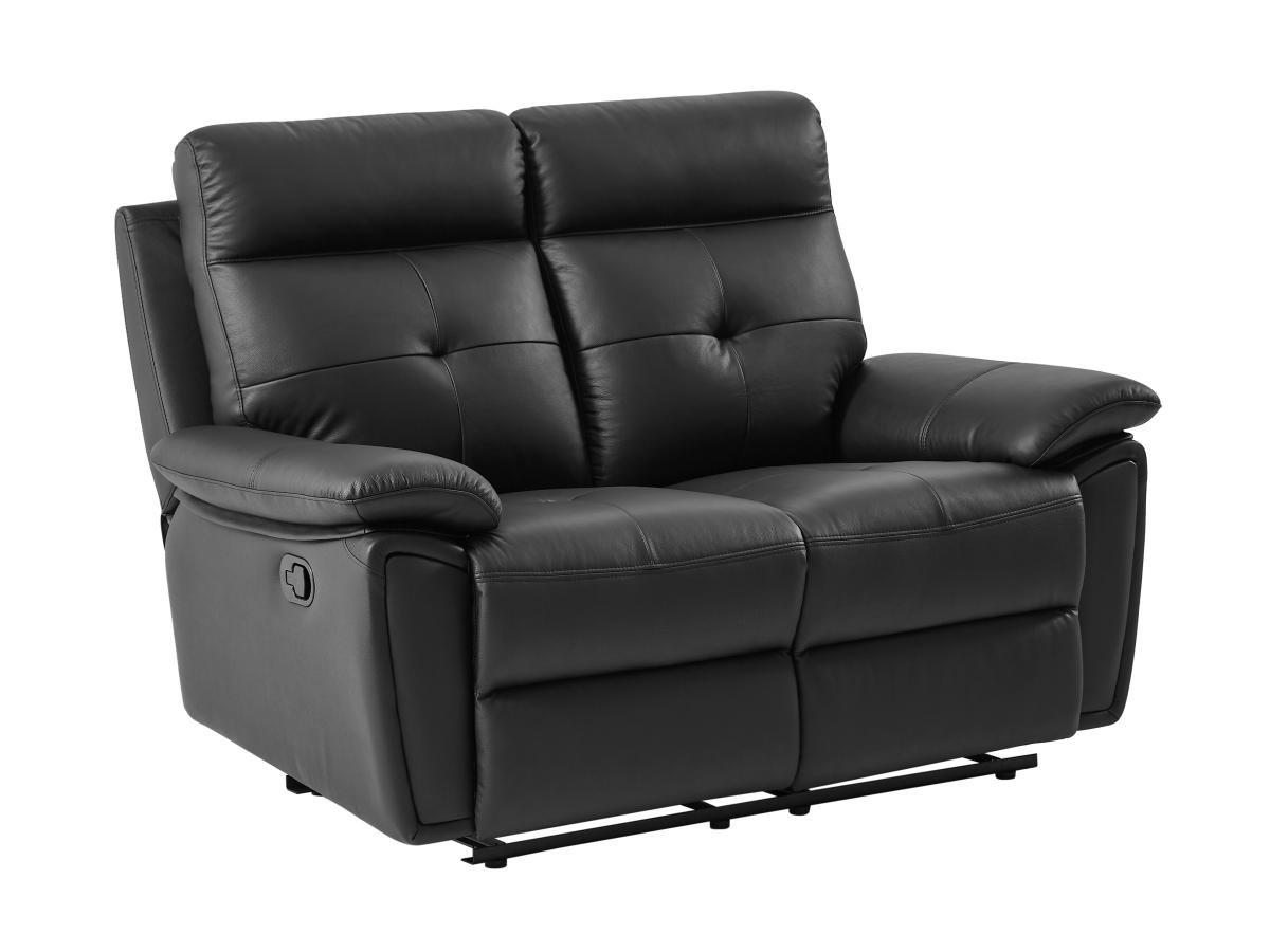 Vente-unique Relaxsofa 2-Sitzer - Leder - Schwarz - VINETA  