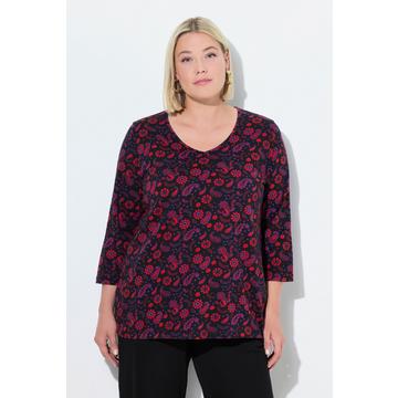 Maglia dal taglio svasato con scollo a V e maniche a 3/4