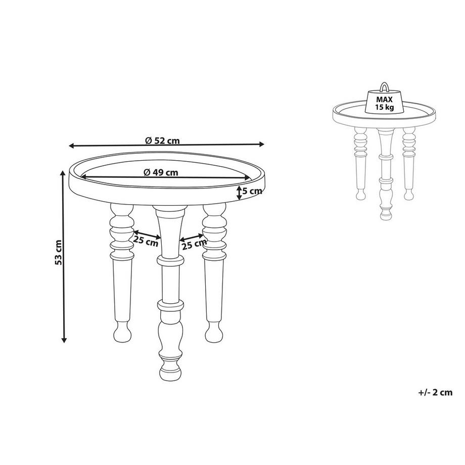 Beliani Table d'appoint en Manguier Rustique LEETON  