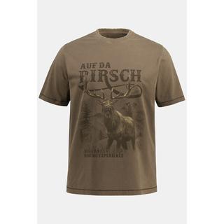 JP1880  T-Shirt, Tracht, Halbarm, großer Print, Vintage Look, Brustprint, Rundhals 