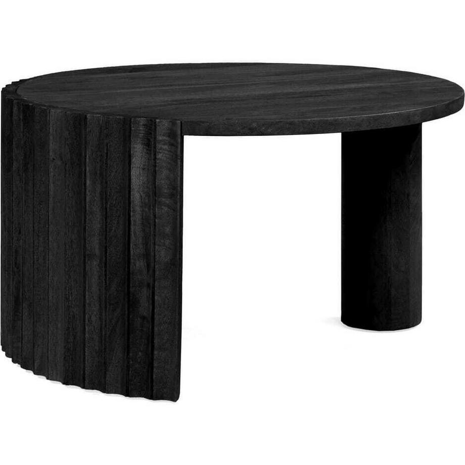 mutoni Table basse Orissa noire ronde 80  