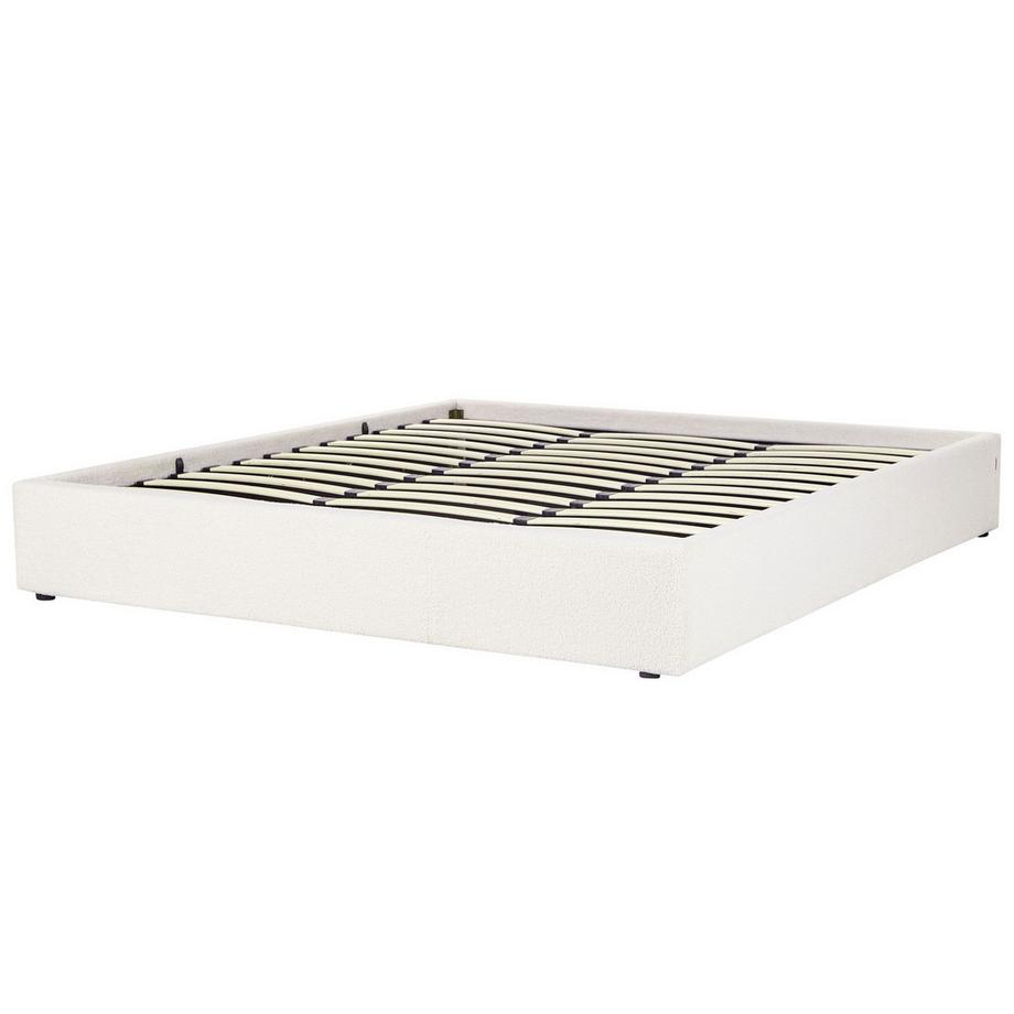 Beliani Letto con ottomano senza testata en Bouclé Scandinavo DINAN  