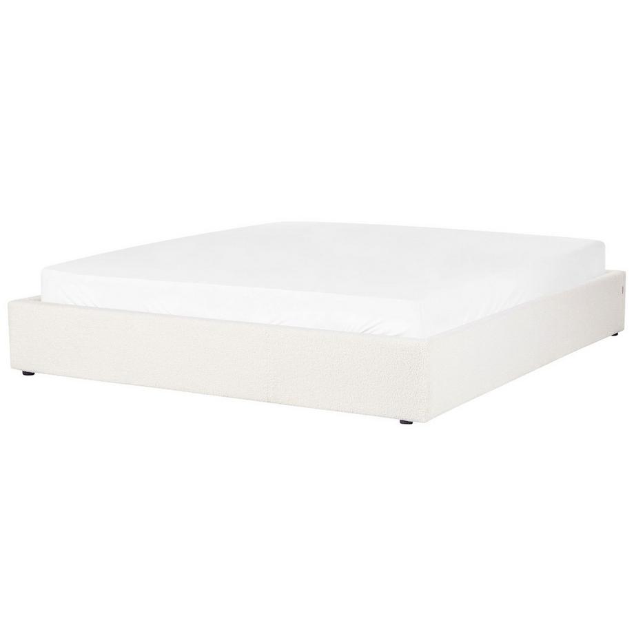 Beliani Letto con ottomano senza testata en Bouclé Scandinavo DINAN  