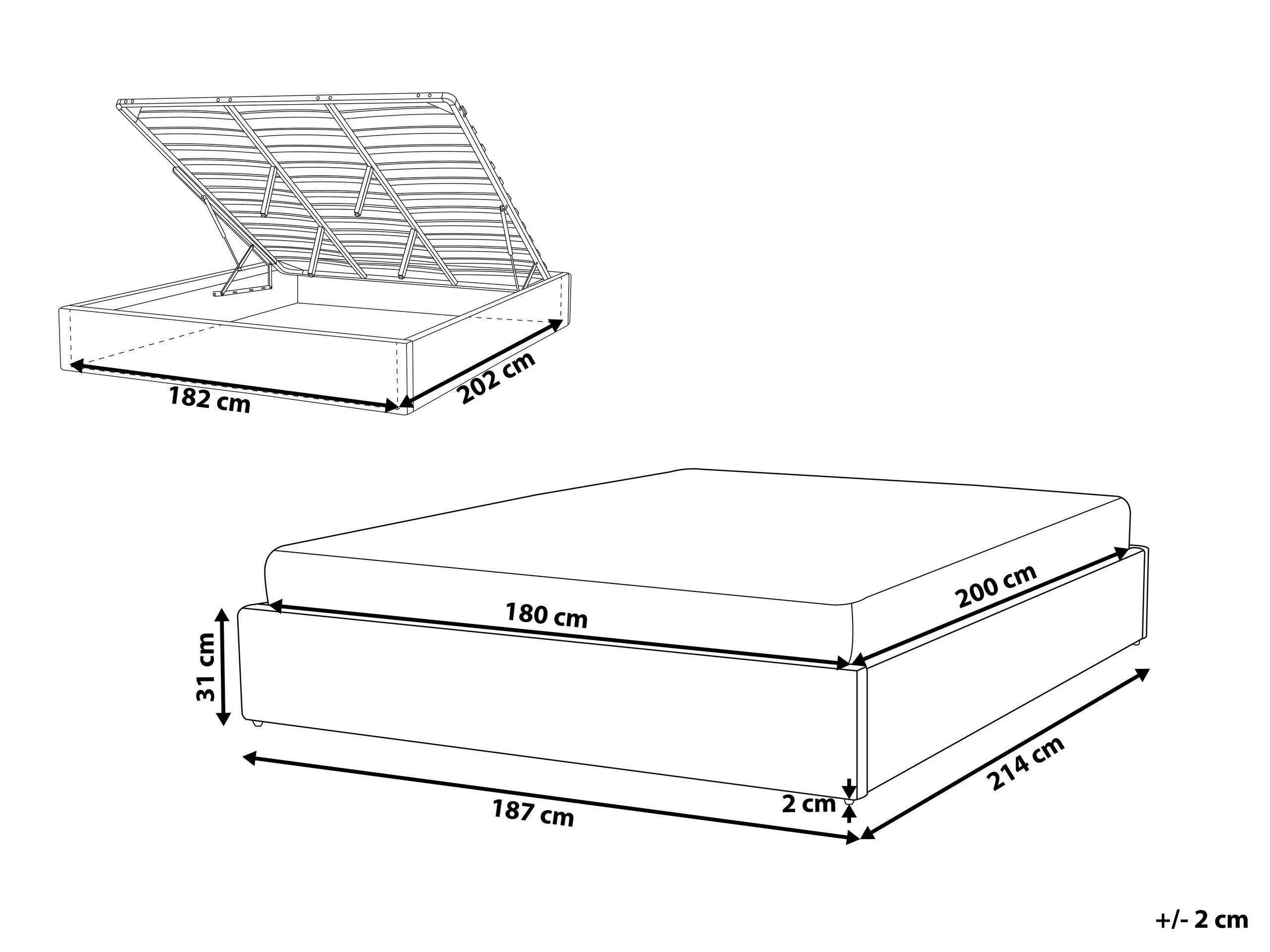 Beliani Letto a doghe en Bouclé Scandinavo DINAN  