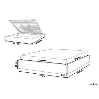 Beliani Bett mit Stauraum aus Bouclé Skandinavisch DINAN  