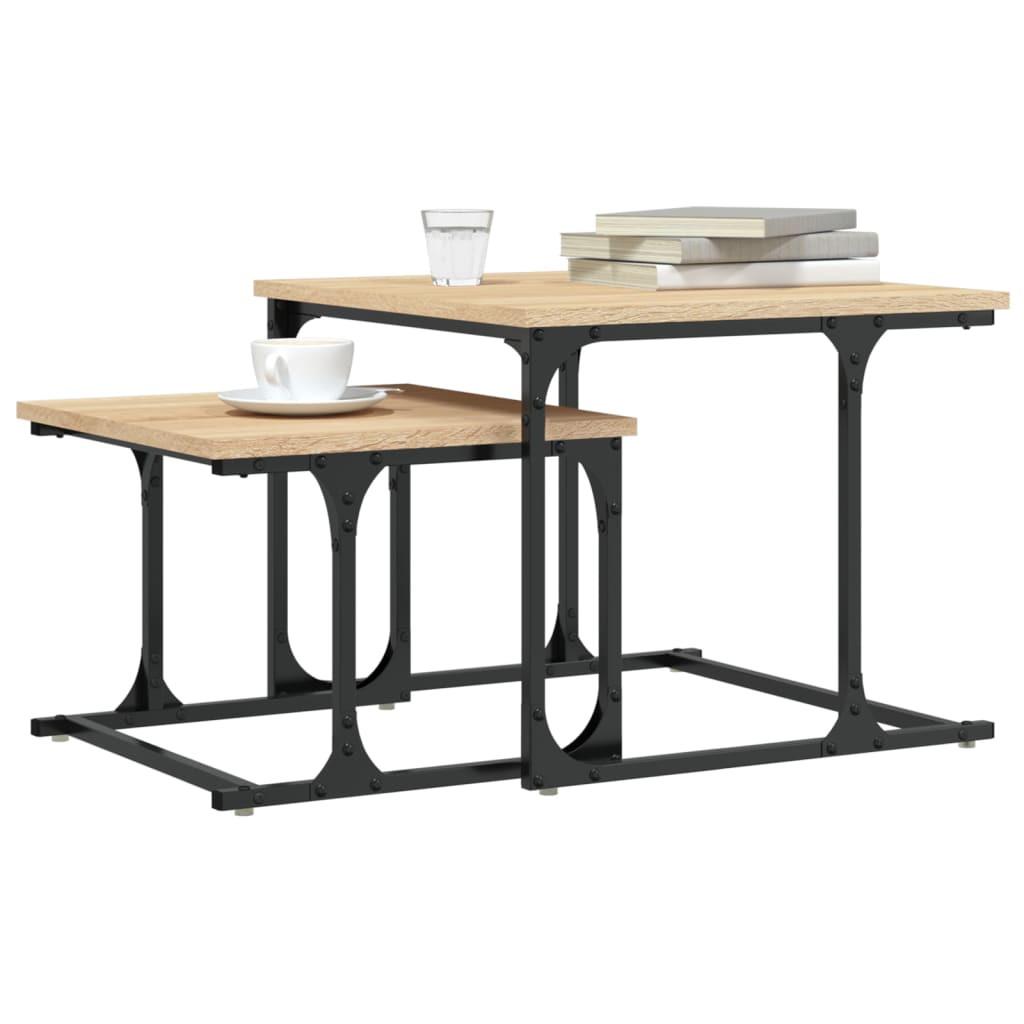 VidaXL Table basse gigogne bois d'ingénierie  