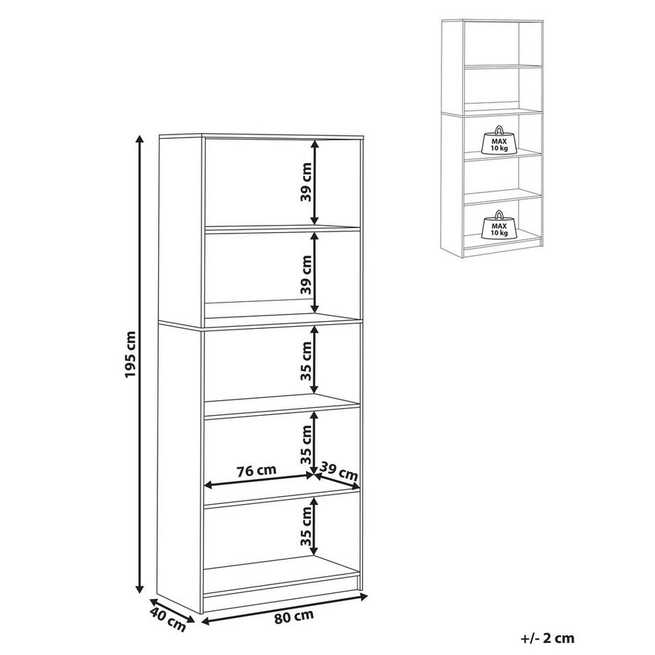 Beliani Libreria a 5 ripiani en Pannello di fibre (LDF) Minimalista ZEHNA  