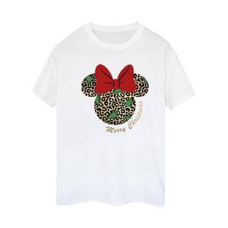 Disney Minnie Mouse T-Shirt Natalizia Stampa Leopardata  