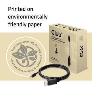 Club3D  Club 3D Mini DisplayPort auf DisplayPort 1.4 HBR3 8K60Hz Kabel Stecker/Stecker 2 Meter 