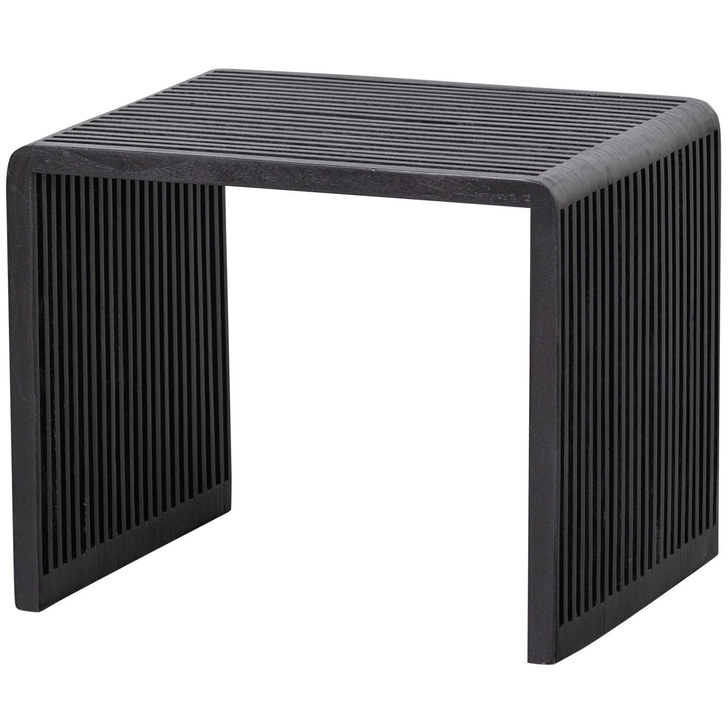 mutoni Table d'appoint Willa teck noir (lot de 2)  