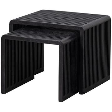 Table d'appoint Willa teck noir (lot de 2)