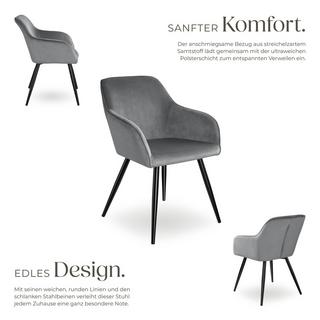 Tectake Chaise MARILYN Effet Velours Style Scandinave  