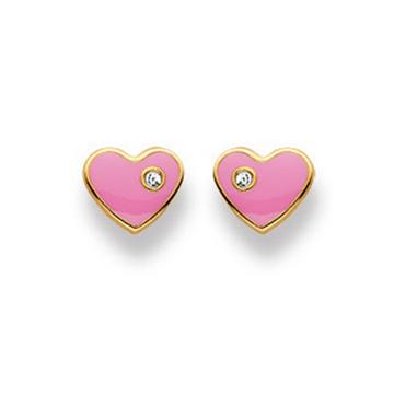 Ohrstecker Herz Gelbgold 750, 6x7mm