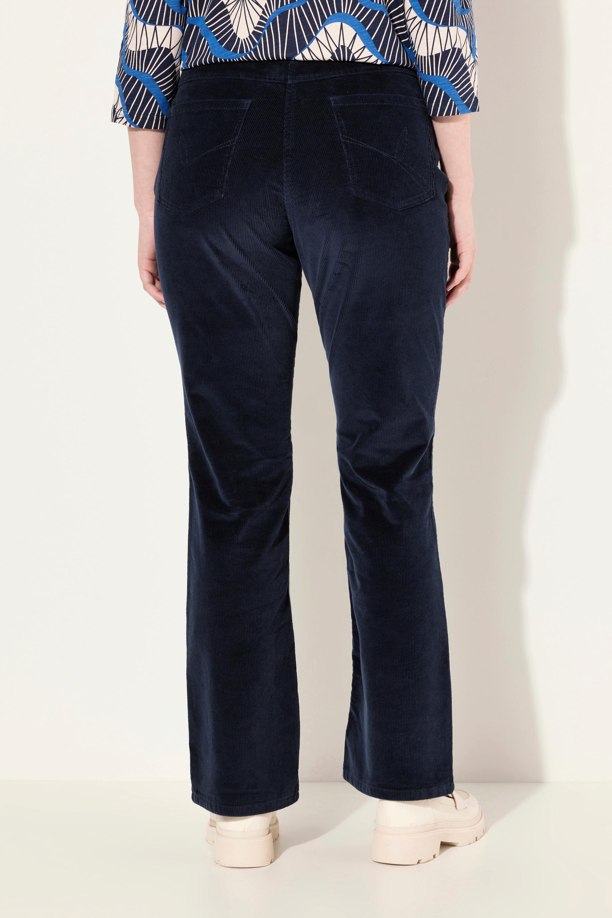 Ulla Popken  Cordhose Marie, Bootcut, Komfortbund, Biobaumwolle 