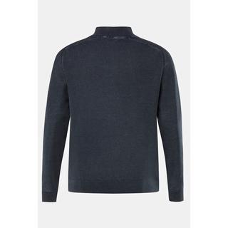 JP1880  Maglione polo con stone washing e zip 