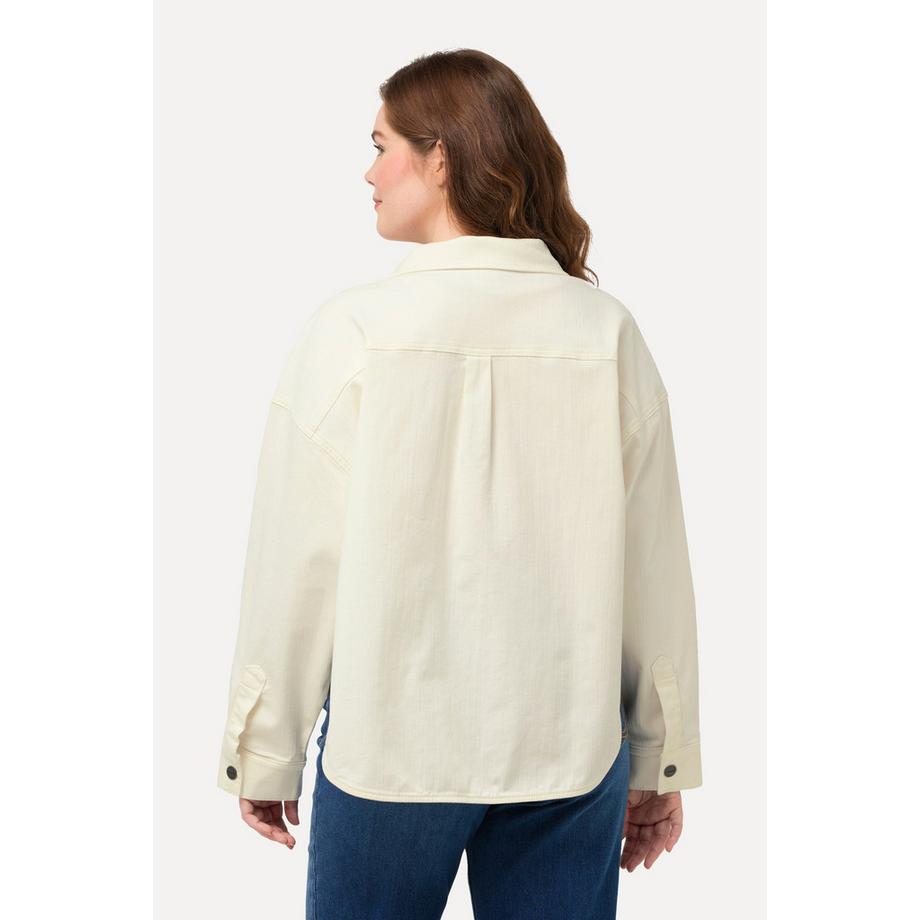 Ulla Popken Jeans-Shirtjacke Relaxed Fit Biobaumwolle  