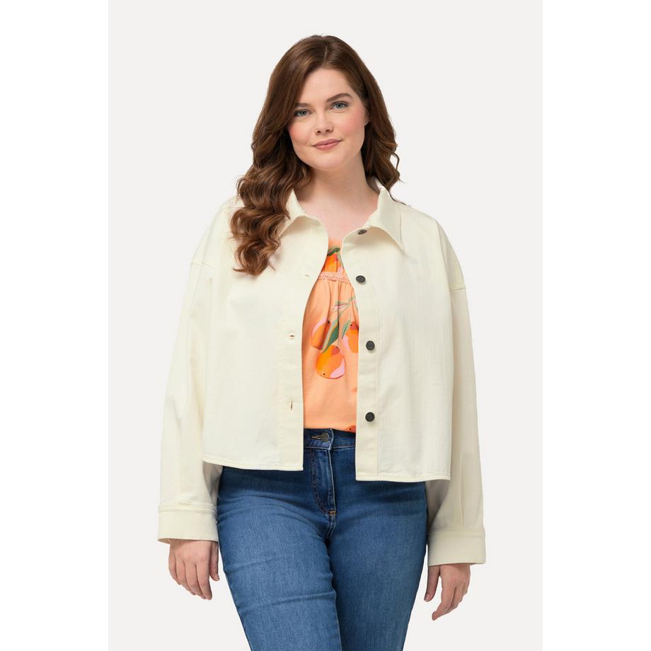 Ulla Popken Jeans-Shirtjacke Relaxed Fit Biobaumwolle  