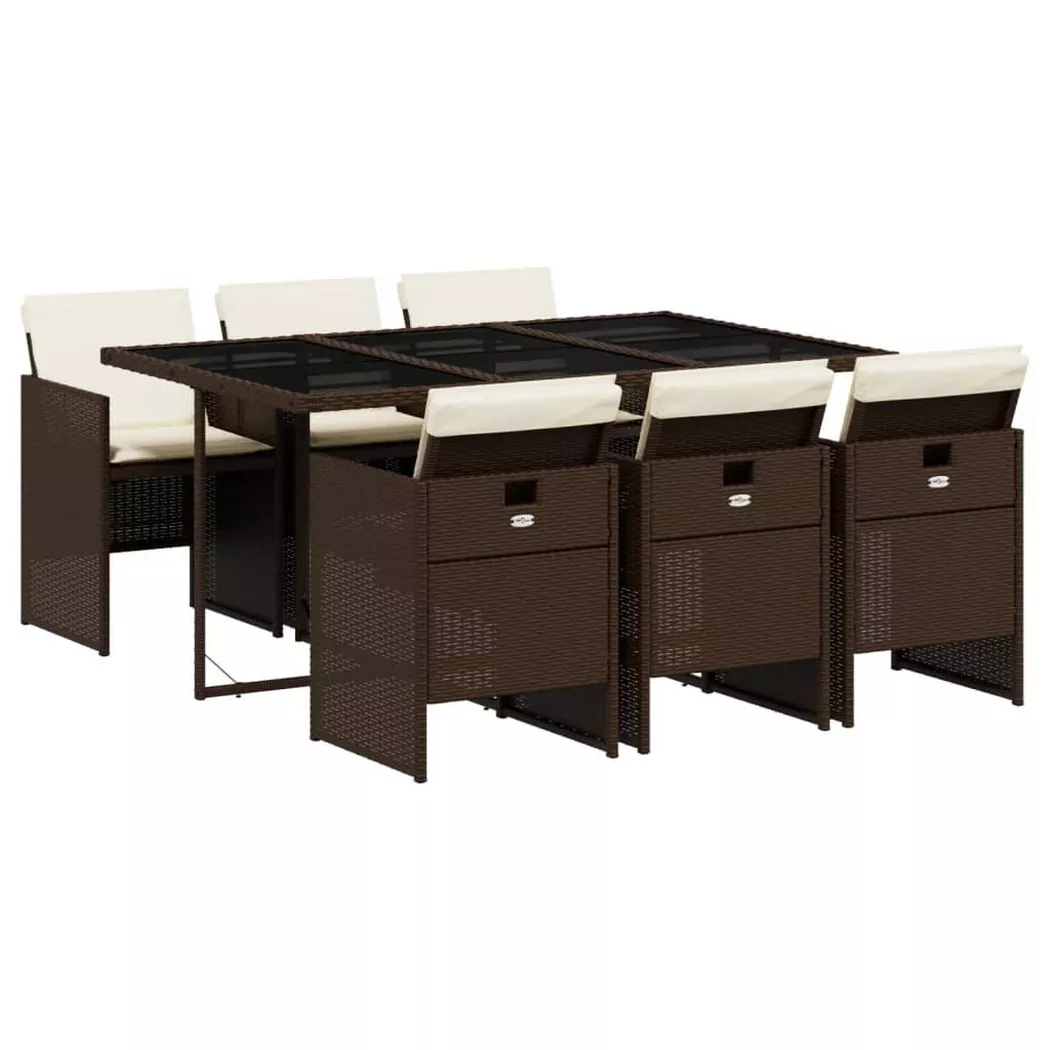 VidaXL - Garten essgruppe poly-rattan, One Size, Braun