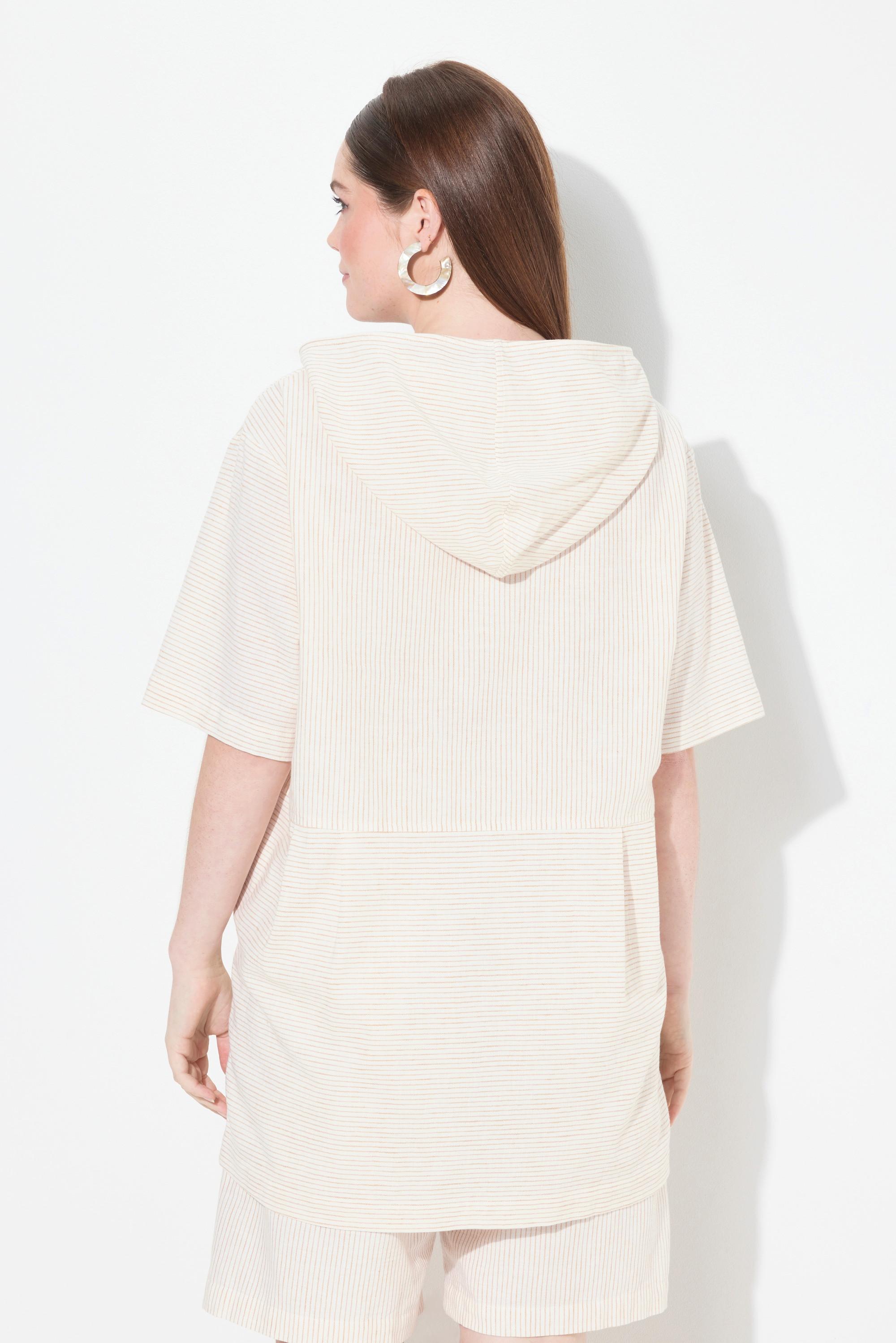 Ulla Popken Tunica Eggshape con Cappuccio Mezza Manica  