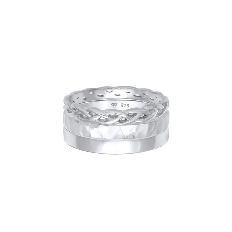 Elli  Ring Bandring Zopfmuster Hammerschlag 3Er Set 