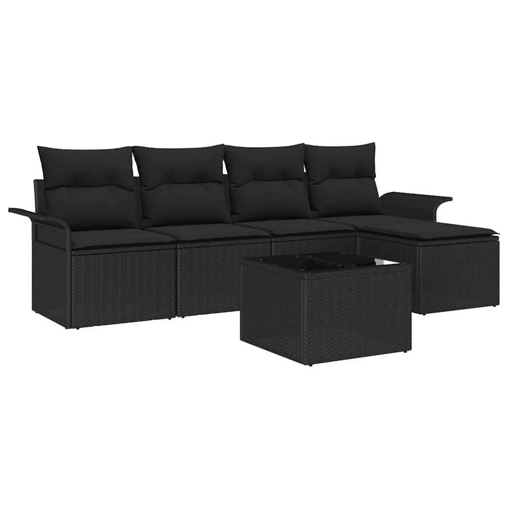 VidaXL - Arredamento da Giardino Polyrattan, One Size, Nero