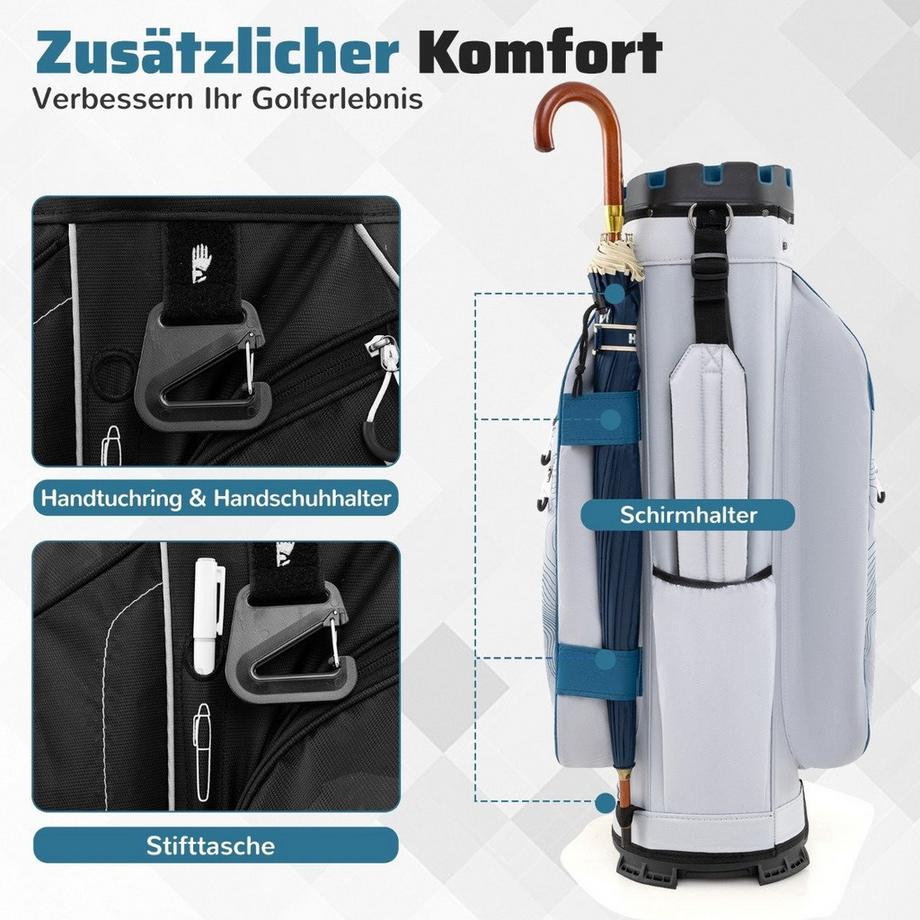 Northix  Sac de chariot de golf, séparateur à 14 compartiments 