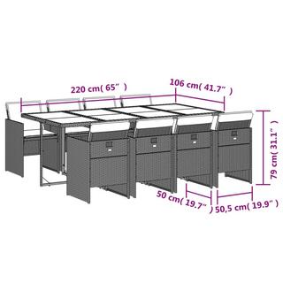 VidaXL Garten essgruppe poly-rattan  