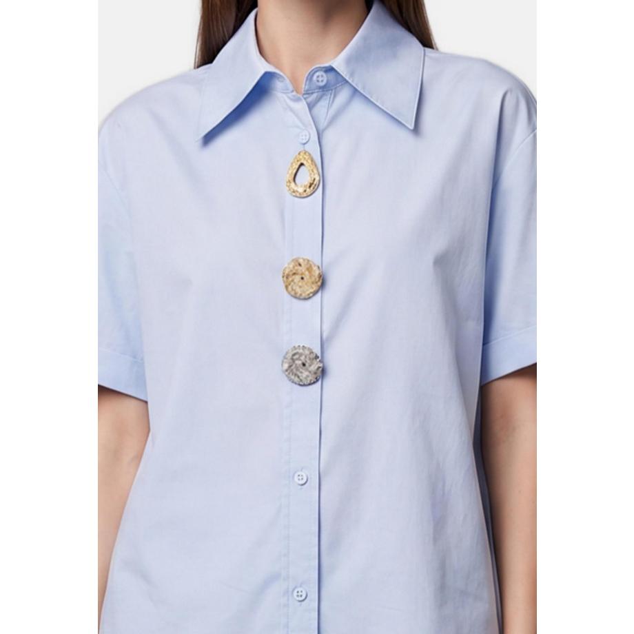 Chiara Ferretti Blouse manches courtes avec boutons décoratifs  