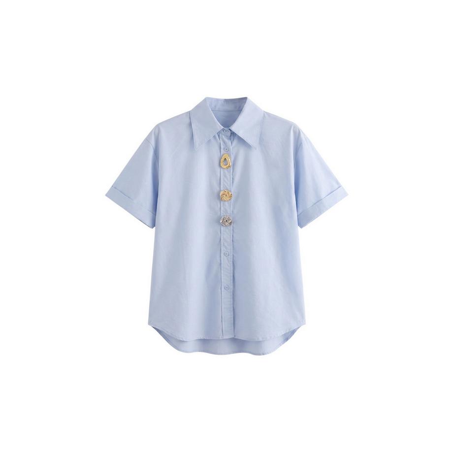 Chiara Ferretti Blouse manches courtes avec boutons décoratifs  