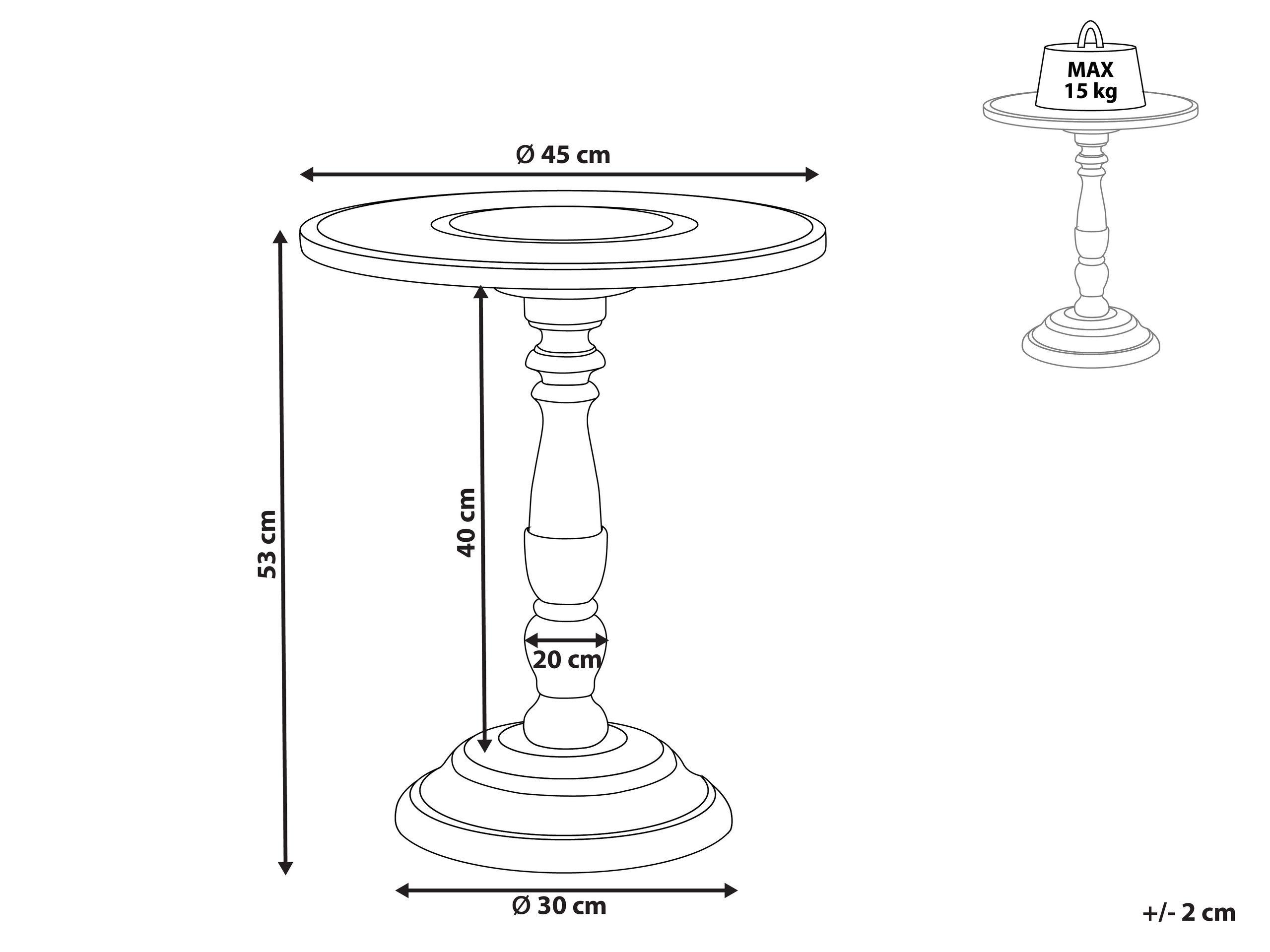 Beliani Table d'appoint en Manguier Rustique EULO  