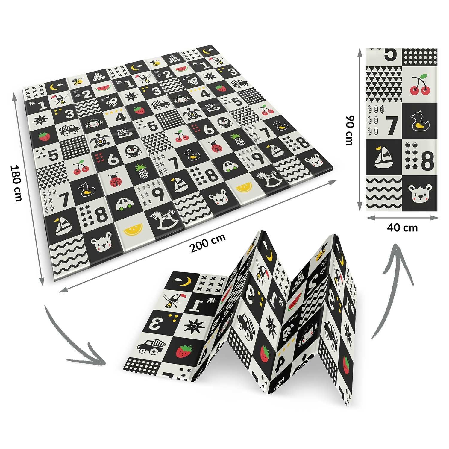 B2X Faltschaummatte 200 x 180 x 1 cm Nukido NK-340 Ocean & Numbers  