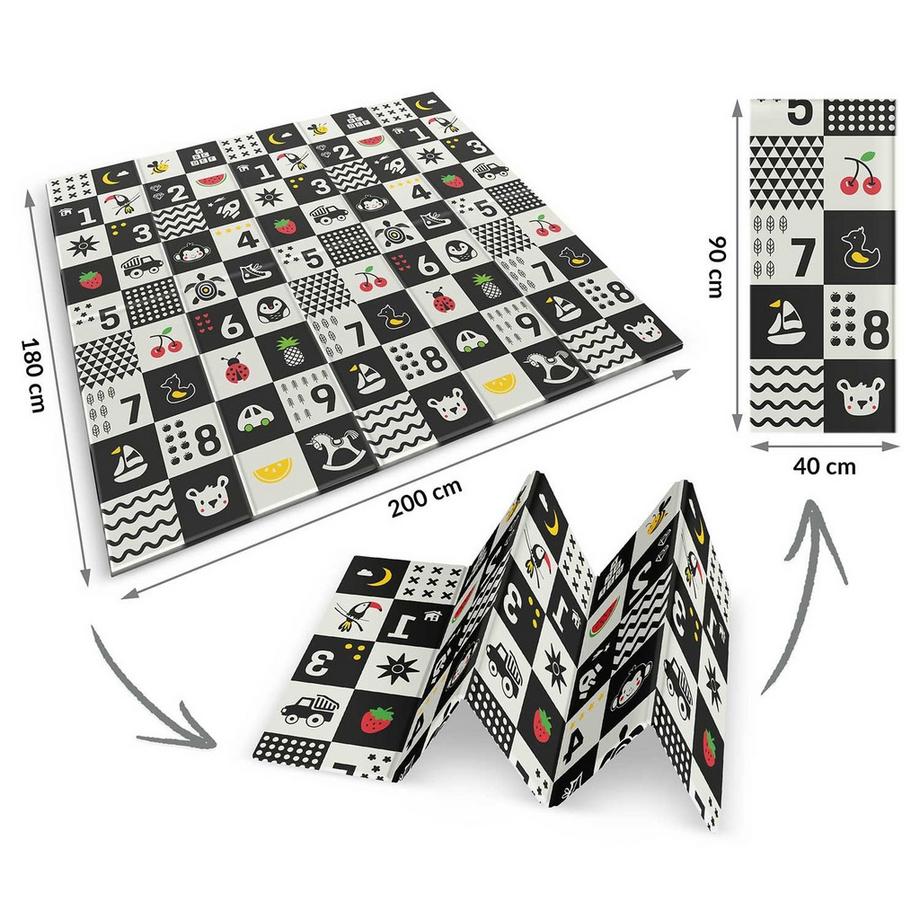 B2X Faltschaummatte 200 x 180 x 1 cm Nukido NK-340 Ocean & Numbers  