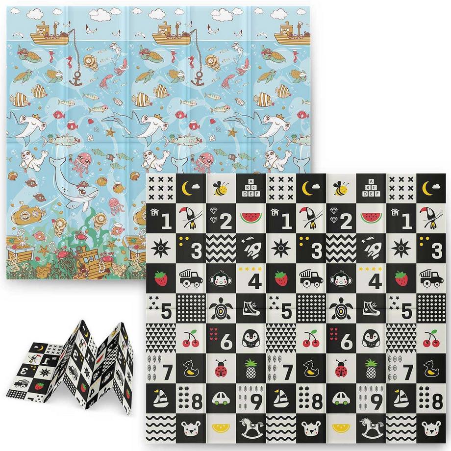 Tappetino in schiuma pieghevole 200 x 180 x 1 cm Nukido NK-340 Ocean & Numbers