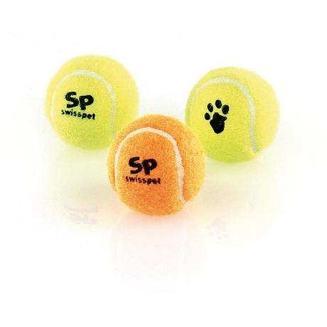 SwissPet  swisspet giocattolo per cani palla da tennis in gomma, 3 pz. 